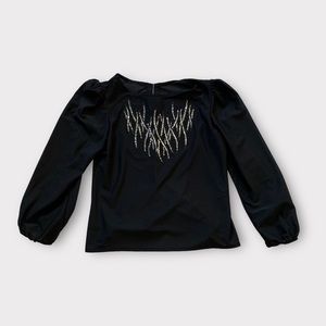 Vintage 80s/1980s black sparkly top